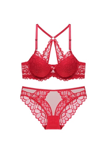 W.Excellence red Premium Red Lace Lingerie Set (Bra and Underwear) 6DF0DUS7641F5BGS_1