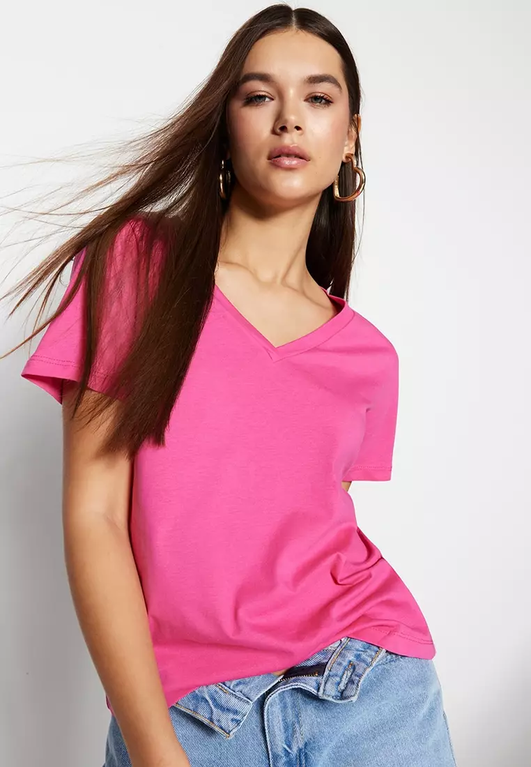 Cotton V-Neck T-Shirt