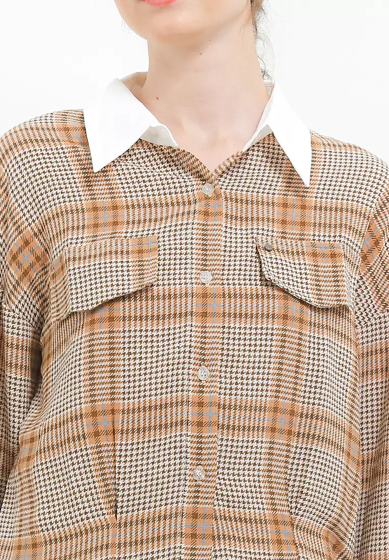 Mid Crop Plaid Shirt