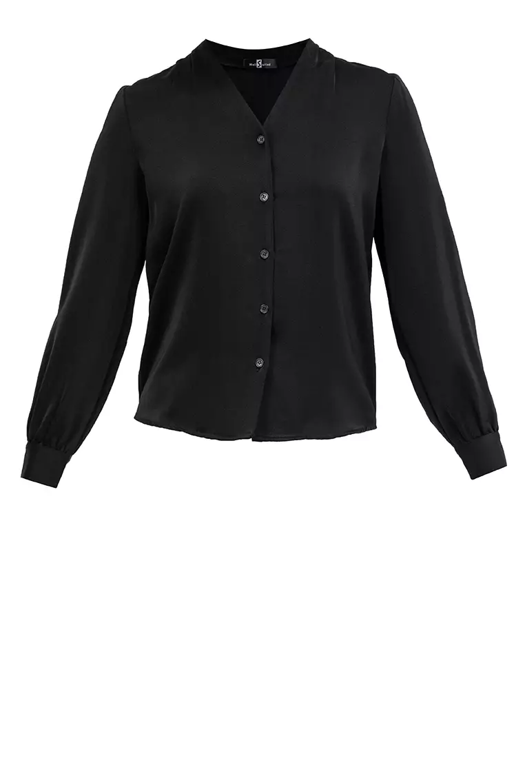 V-neck Button Up Blouse