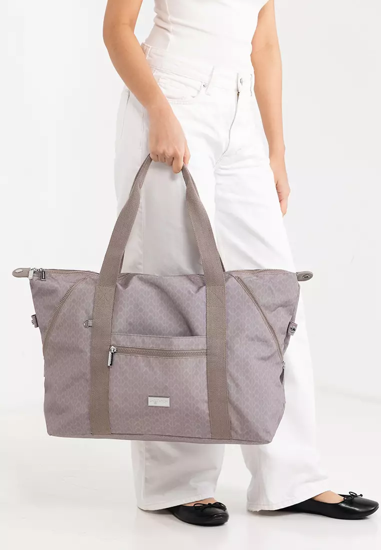 Printed Nylon Large Top Handle Bag