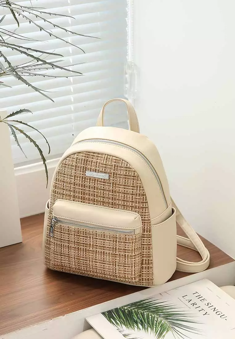GYKACO SAMWON Beige - Tas Ransel Wanita - Fashion Backpack (IMPORT)