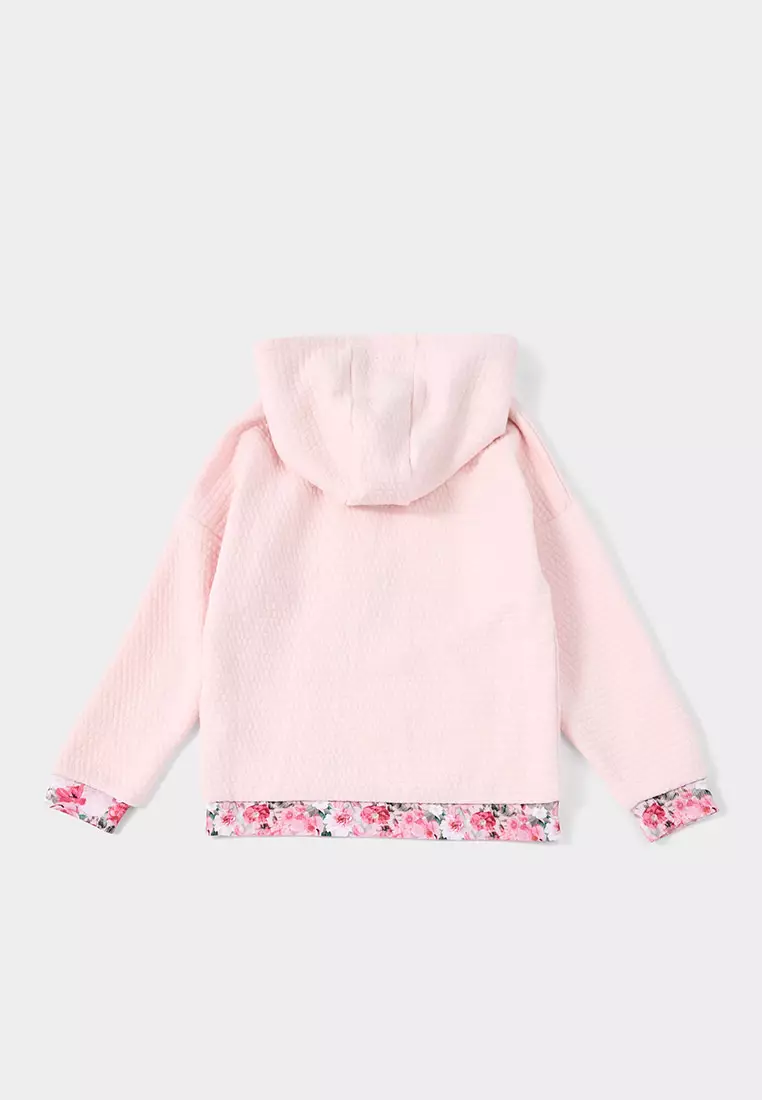 Izzie  Textured Jersey Drop Shoulder Sweatshirt