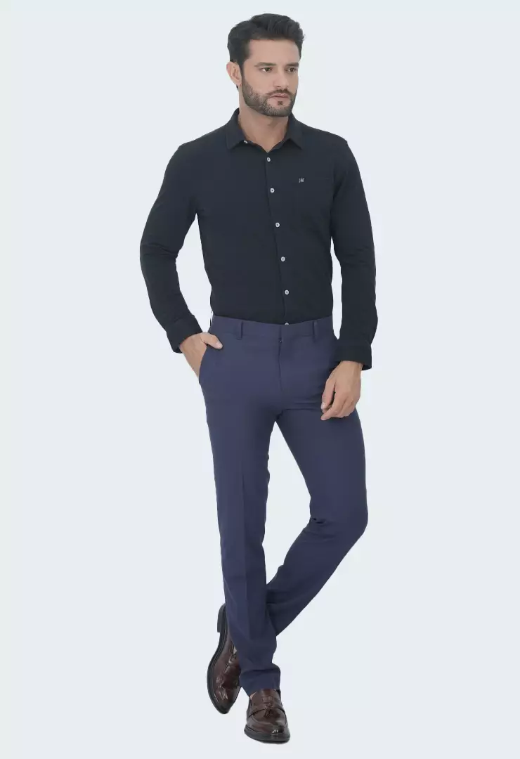 Johnwin - Kemeja Formal Pria - Model Basic - Katun Knitting - Lengan Panjang - Slim Fit - Milan Collection
