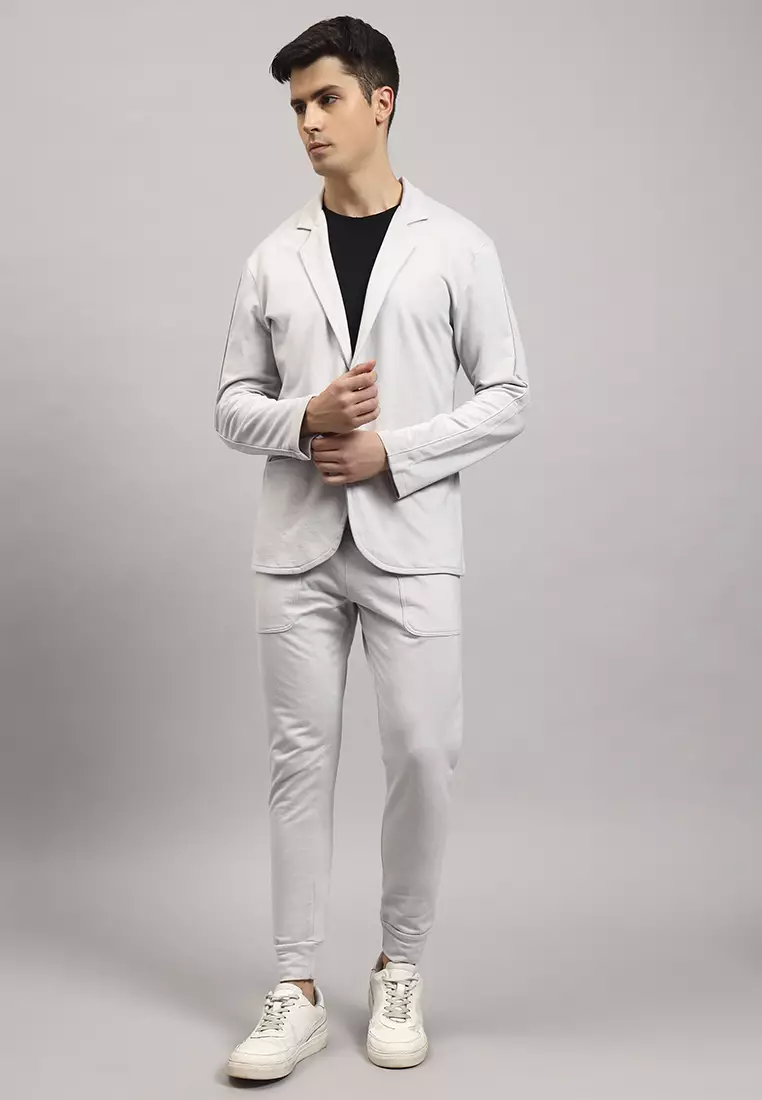 UltraFlex 男士高级灰色运动休闲西装外套