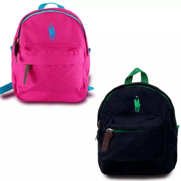 TAS RANSEL SEKOLAH ANAK TODDLER CANVAS BAG PACK POLO - SMALL PINK
