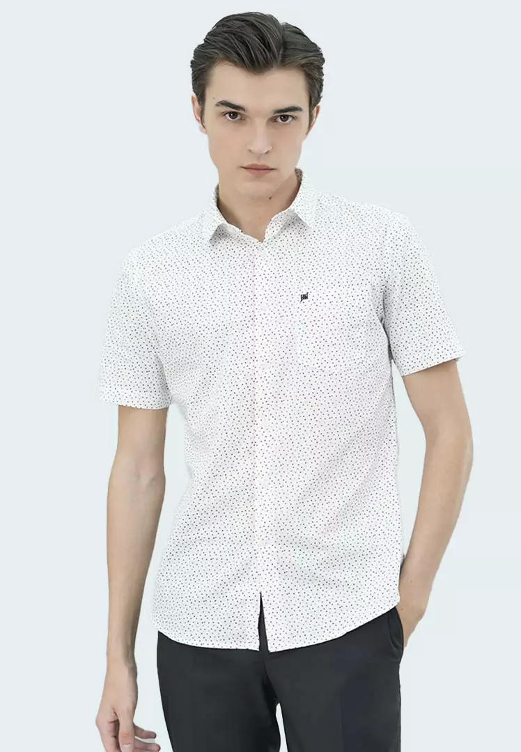 Johnwin - Kemeja Formal - Kemeja Motif - Slim Fit - Putih - FSH.650.Q392.930.C-S/S