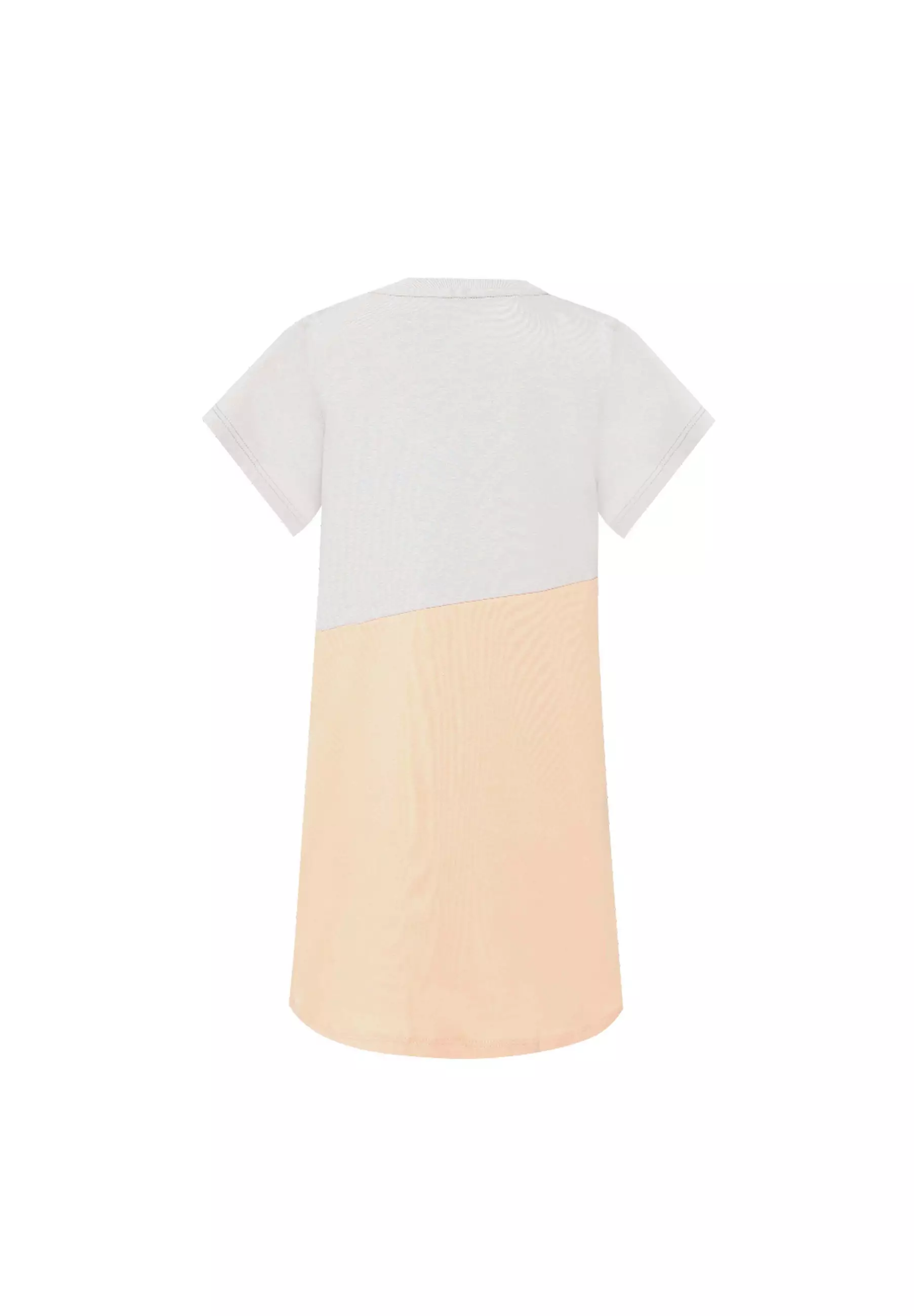 Pito Dito Girl Kennah Dress Anak Kombinasi Abu Peach