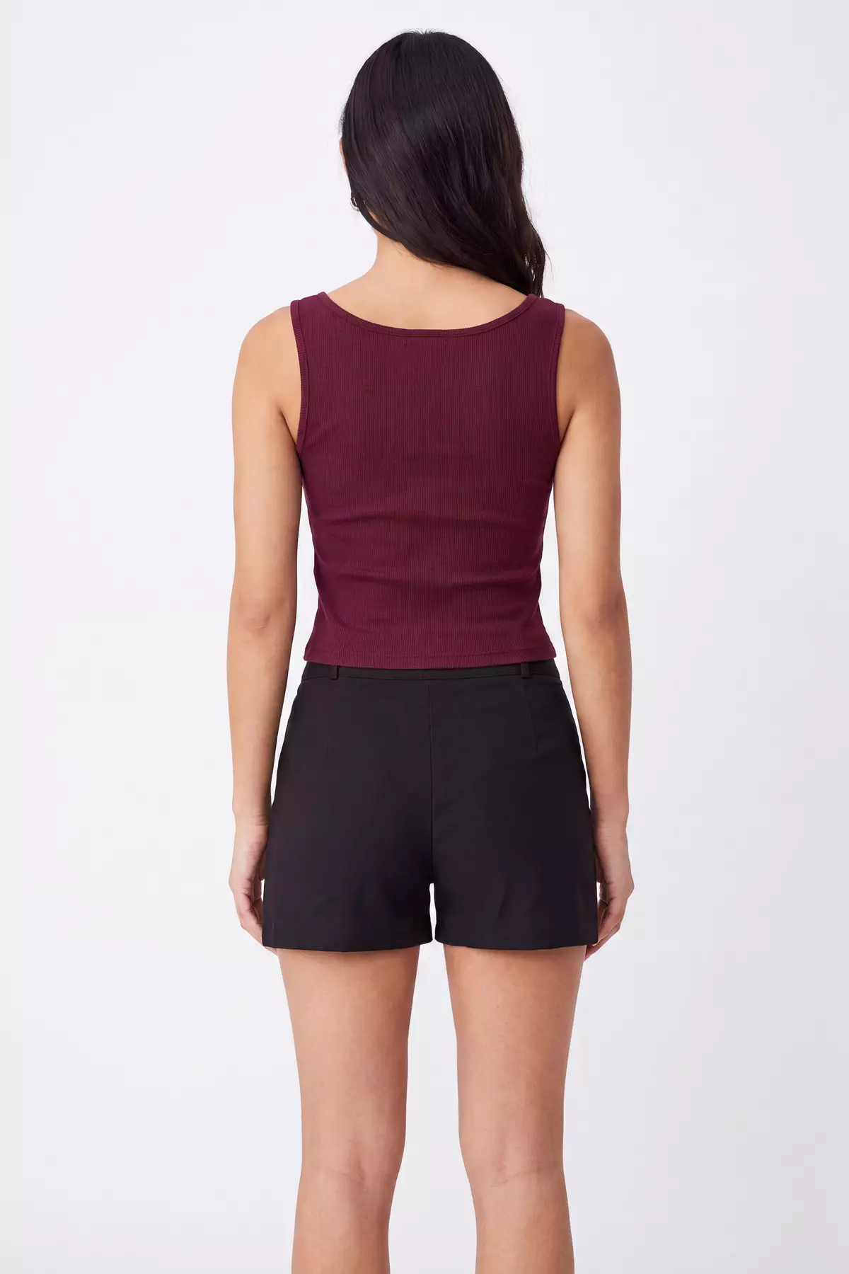 Black Mini Stretchy Fabric Shorts Skirt Shorts & Bermuda Twoss26Sr00232