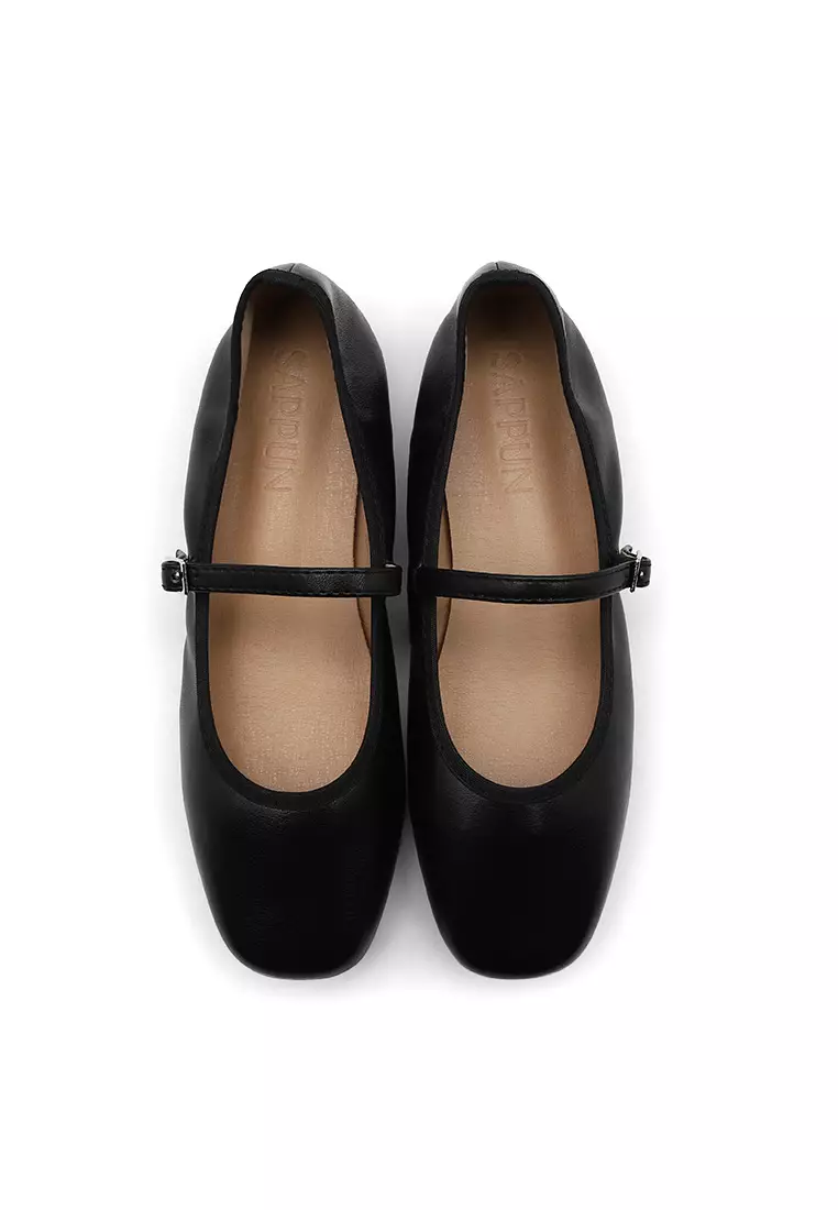 Charlotte Maryjane Flats (2cm) - Black