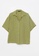 LC WAIKIKI green Front Button Closure Straight Short Sleeve Women's Shirt D751BAA08A6CCFGS_1