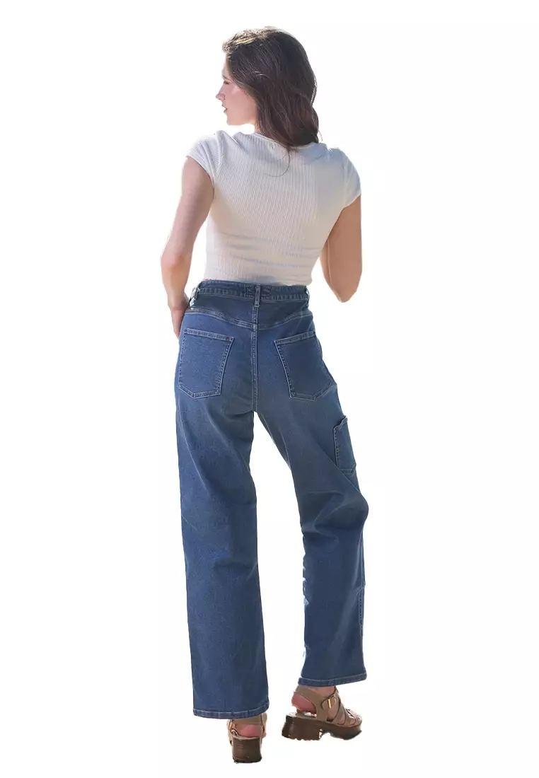 High Rise Loose Straight Denim Jeans