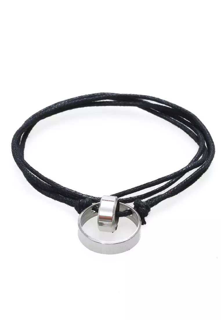 Ainsley Aksesoris Fashion Kalung Pria Wanita Necklace Tali Liontin Cincin Besar Material Alloy ORIGINAL - Silver