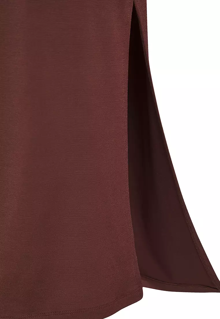 Midi V Neck Elastic Knit Dress