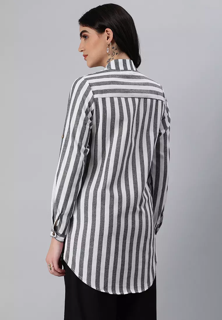 Black Striped Long Sleeve Shirt
