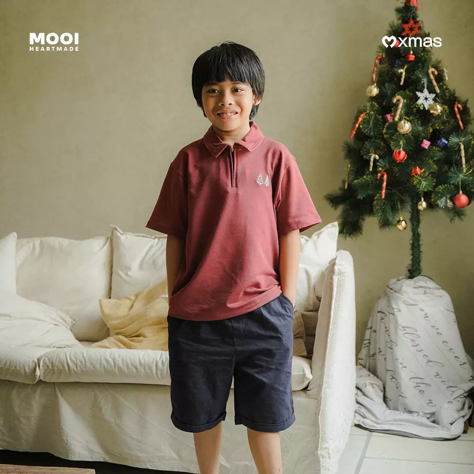 Mooi Kemeja Anak Laki-laki Eric Shirt - Berry Red