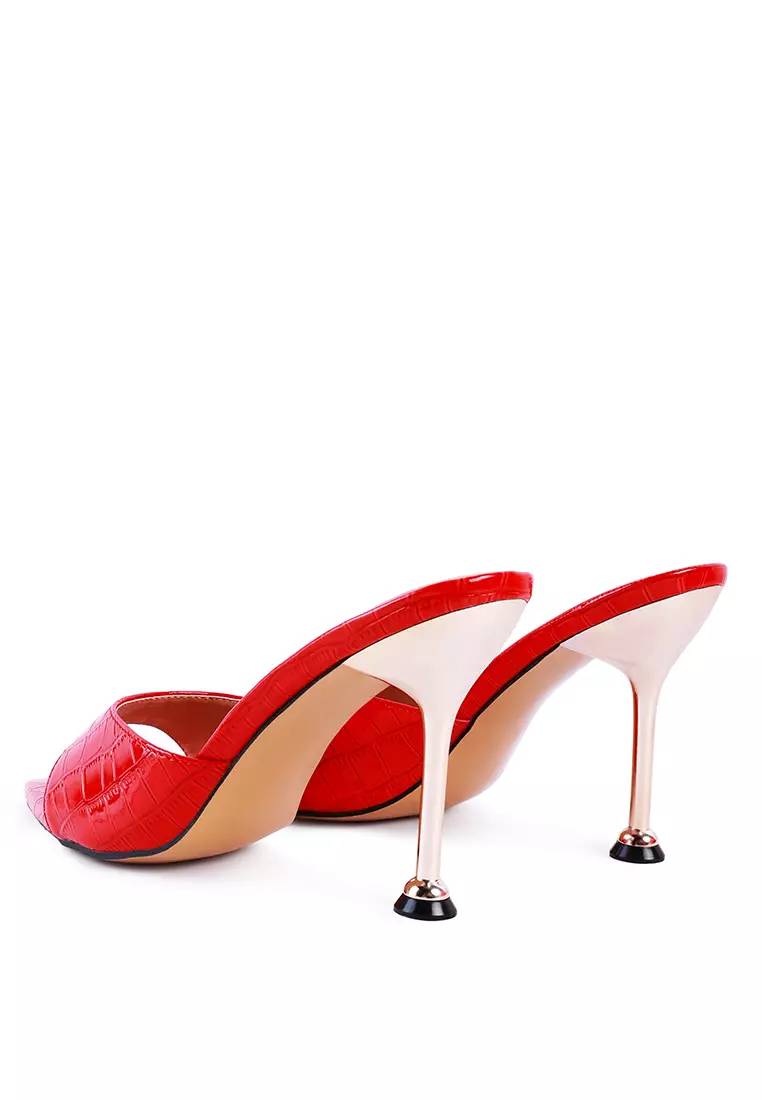 Buy London Rag Red High Heeled Croc Slides 2024 Online ZALORA Philippines