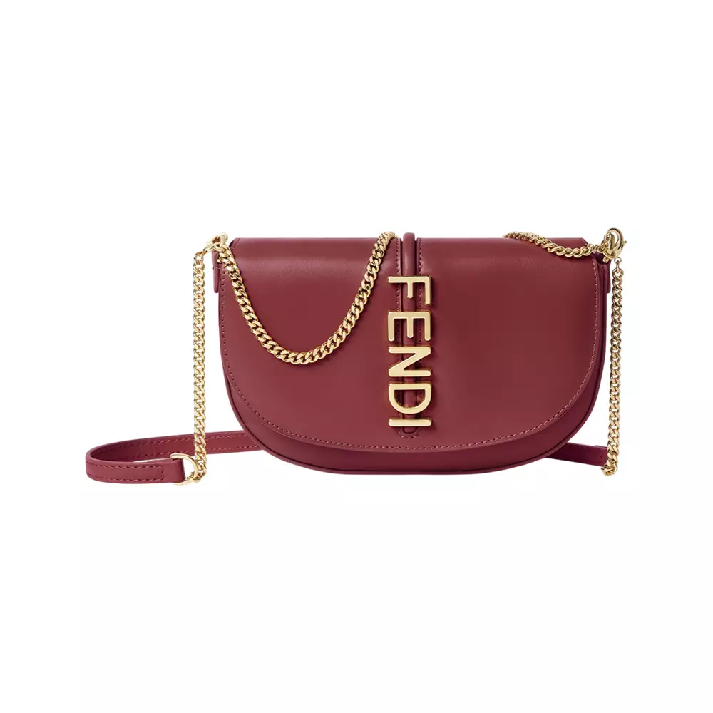 F'graphy Wallet On Chain Leather Burgundy Ghw