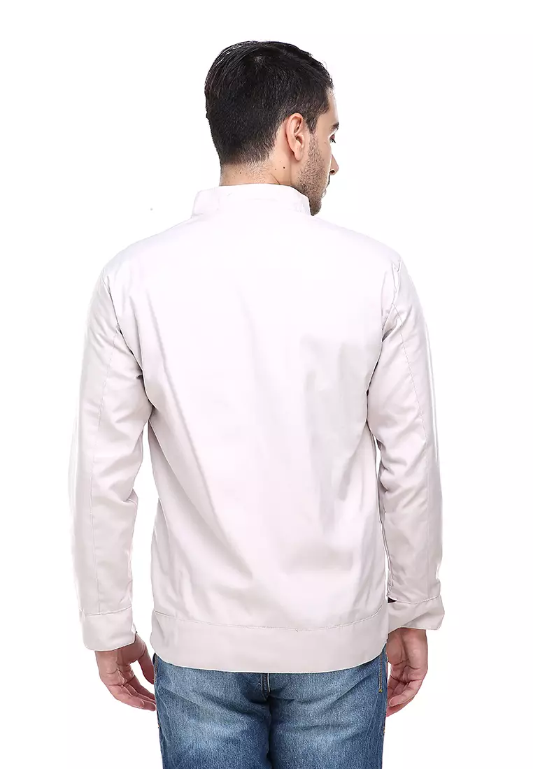 Clover Jas Jaket Casual Pria Slimfit Material American Drill ORIGINAL - Cream