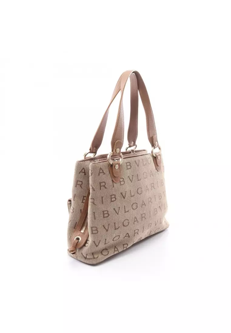 Buy BVLGARI Pre-Loved Bvlgari logomania maxilettere Handbag canvas 