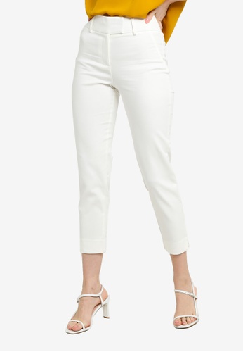 FORCAST white FORCAST Danna Cropped Notch Pants CB4BCAA8493AEBGS_1