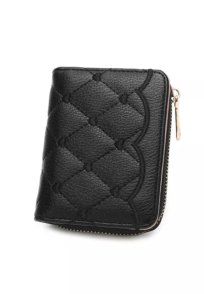 Women's Quilted Short Purse / Wallet - Black