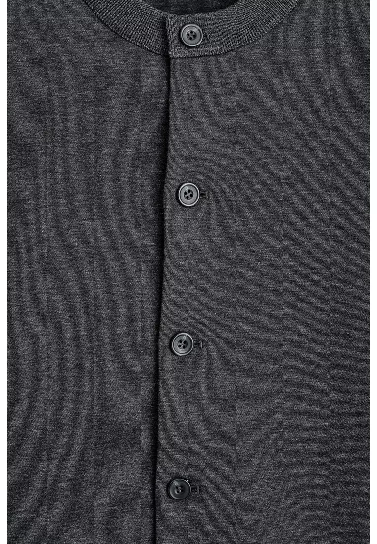 SCUBA-JERSEY CREW-NECK CARDIGAN