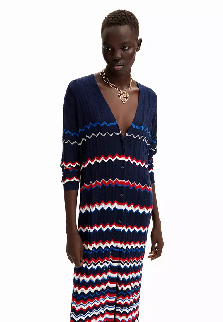 Desigual Woman Wave midi jacket.