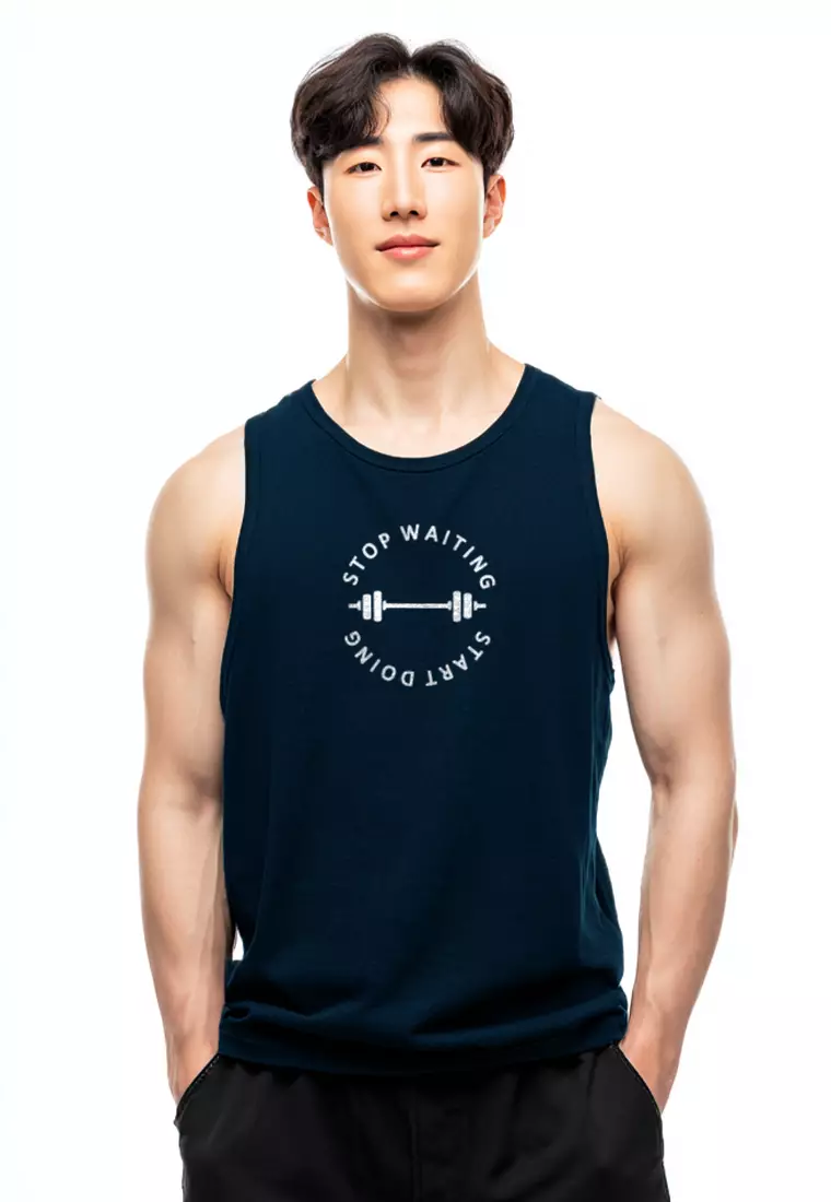 MTW75 Kaos Kutung Tank Top Instacool "start doing" navy