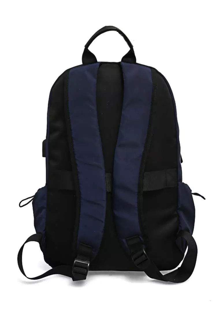 Doomb Tas Ransel Laptop Oxford Simple Desain USB Port Charging Material Oxford ORIGINAL - Blue