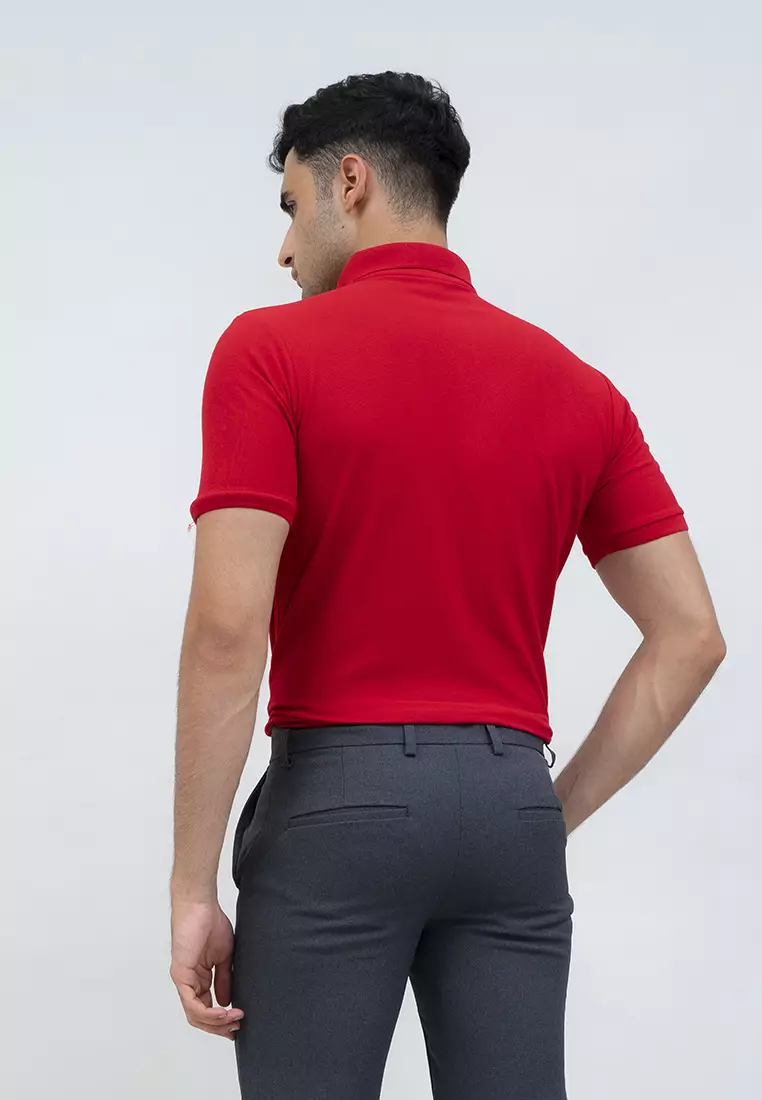 polo shirt baju kaos kerah polo slim houseofcuff merah