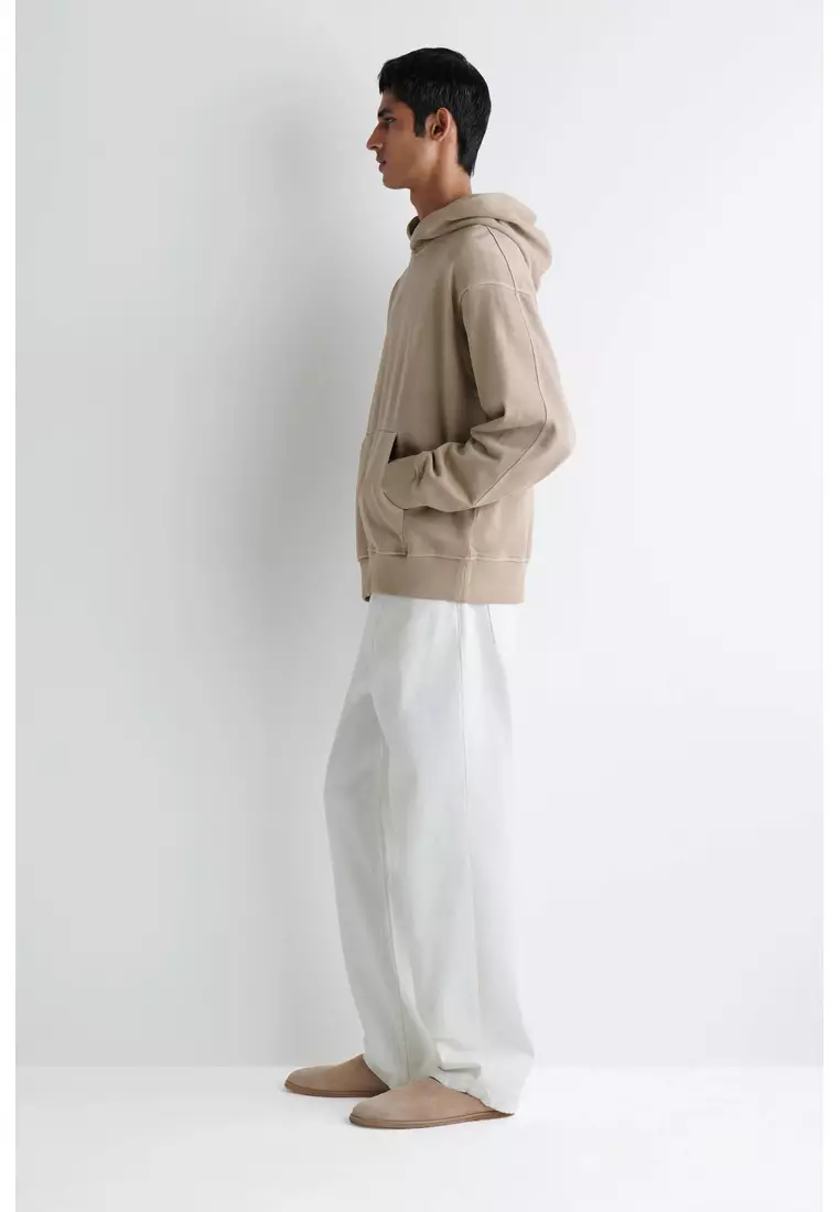 WASHED COTTON-JERSEY HOODIE