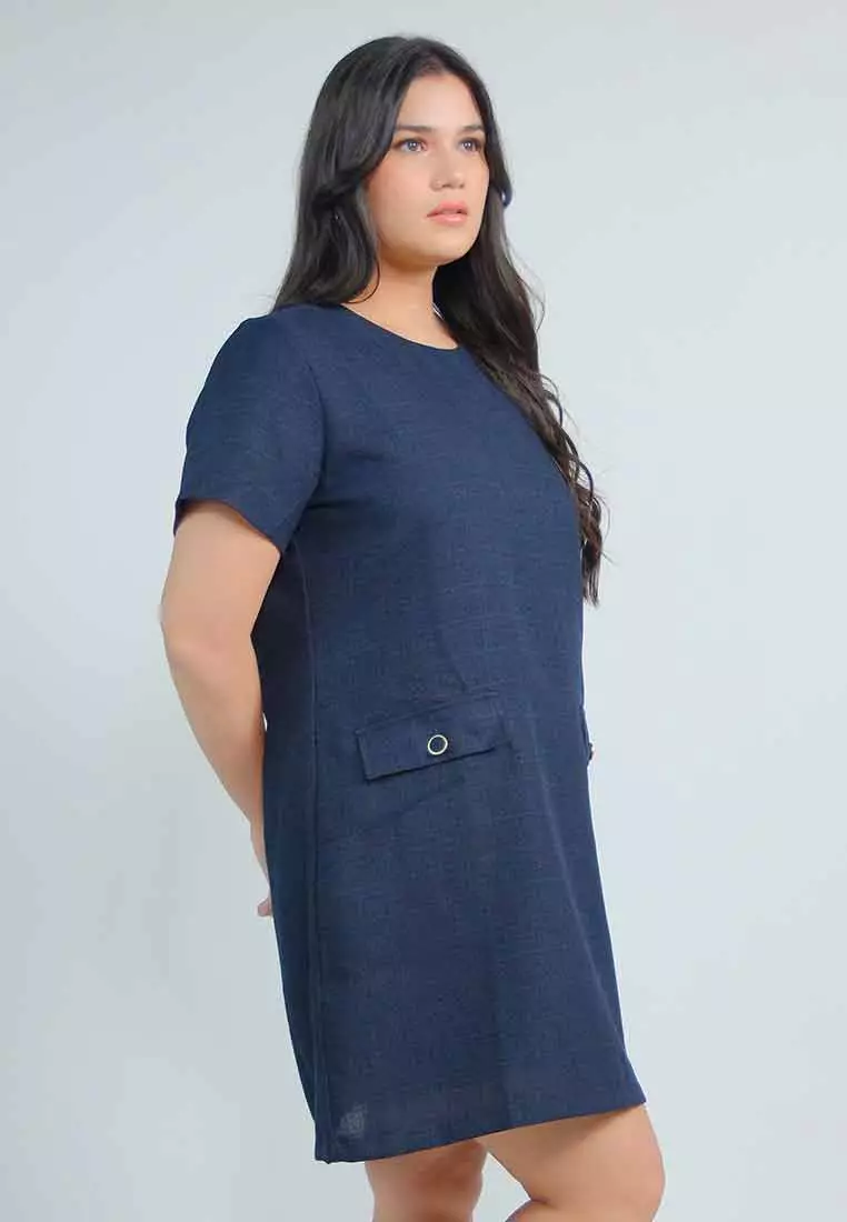 Milly Plus Size Zaria Tweed Dress with Front Pockets