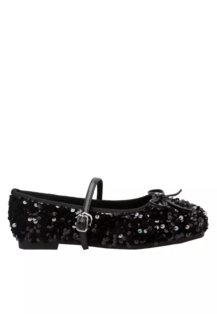 Discount on Twenty Eight Shoes  shoes - SKU: Bow Strap Sequins Flat Shoes Ww222-5