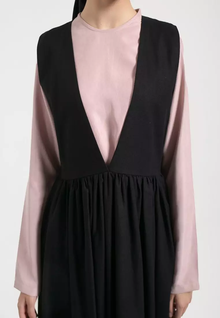 Myza Overall Dress Black