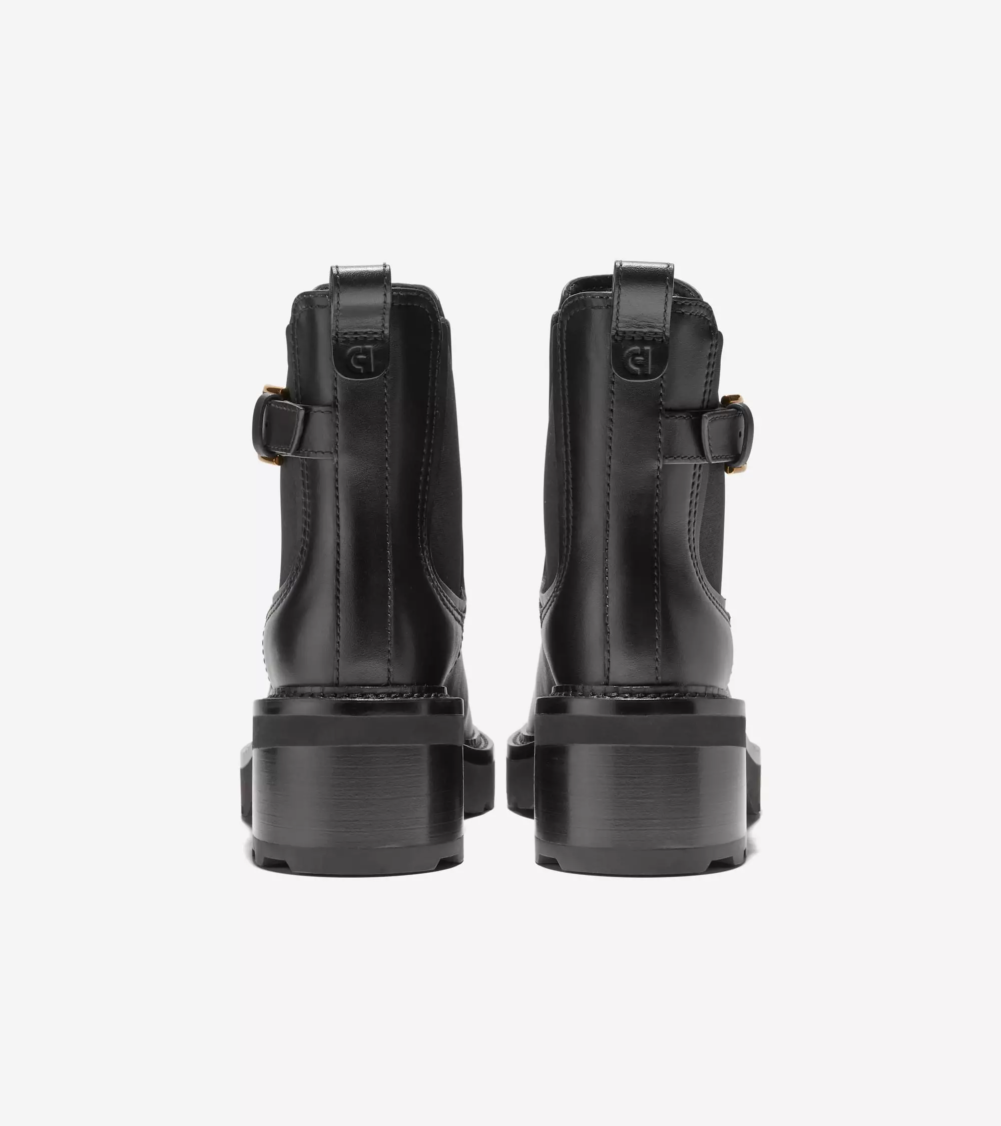 Cole Haan Women Shibley Waterproof Lug Buckle Booties - Sepatu Wanita (Black)