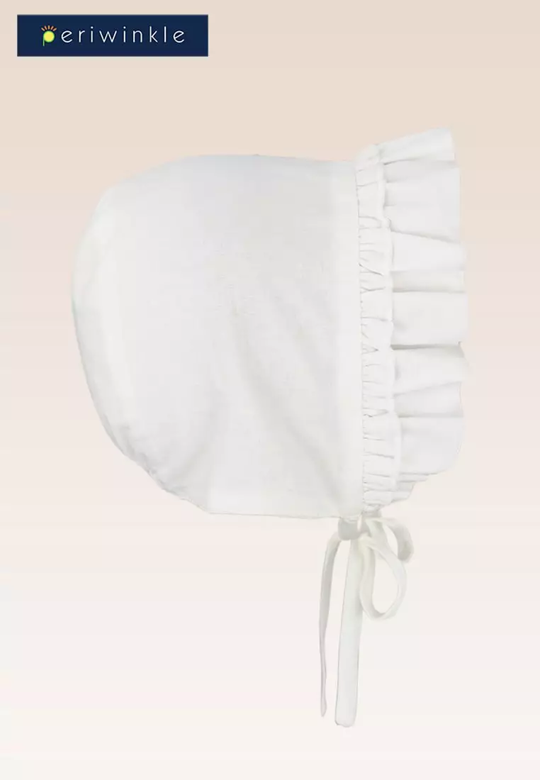 Lois Christening Dress with Embroidery and Smock Details 3-piece set with Cap and Diaper Cover