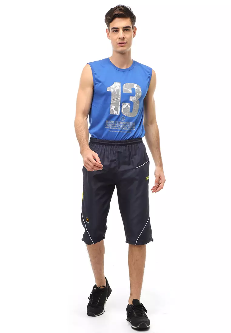 Yume Short Pants Celana Jogger Cycling Sport Pria 3/4 Material Micro Rib-Stop ORIGINAL - Black Yellow