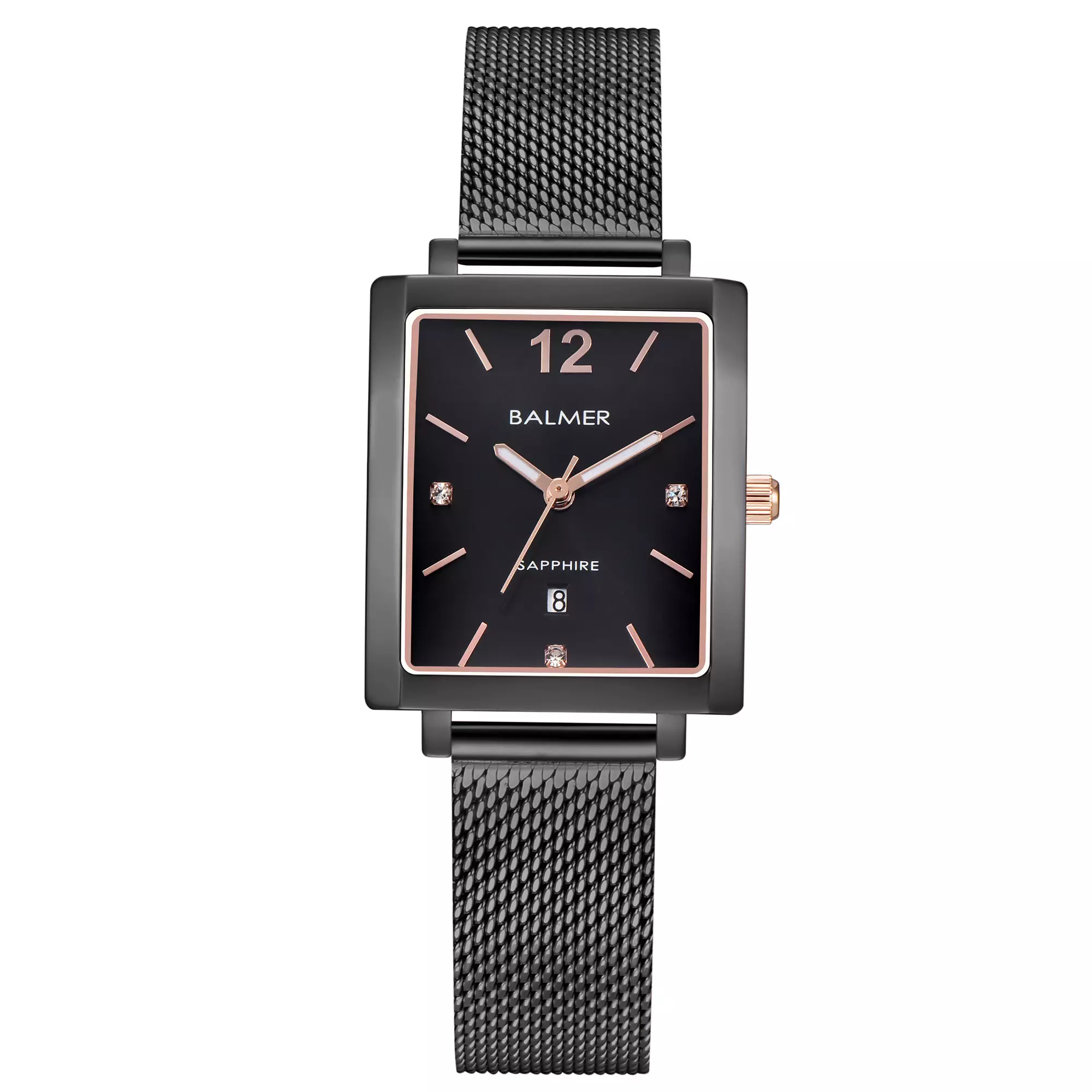 Jam Tangan Wanita BALMER 8165 Rantai Stainless Steel Kaca Sapphire