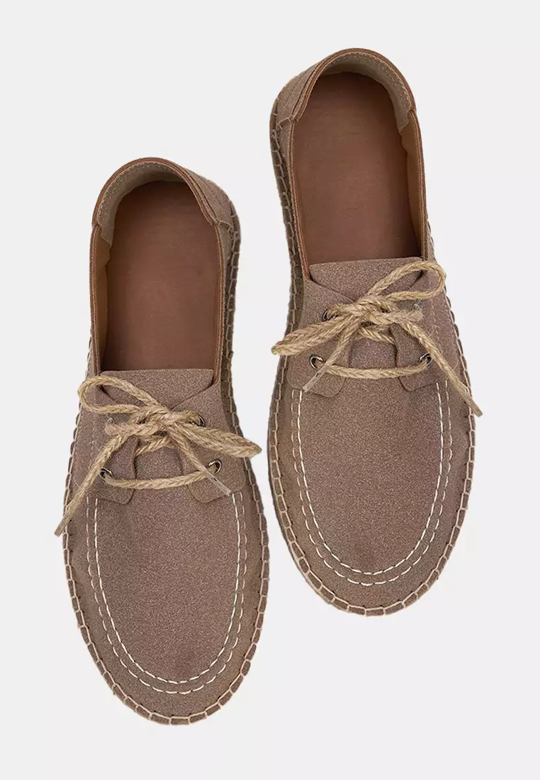 Round Toe Espadrille Boat Shoes