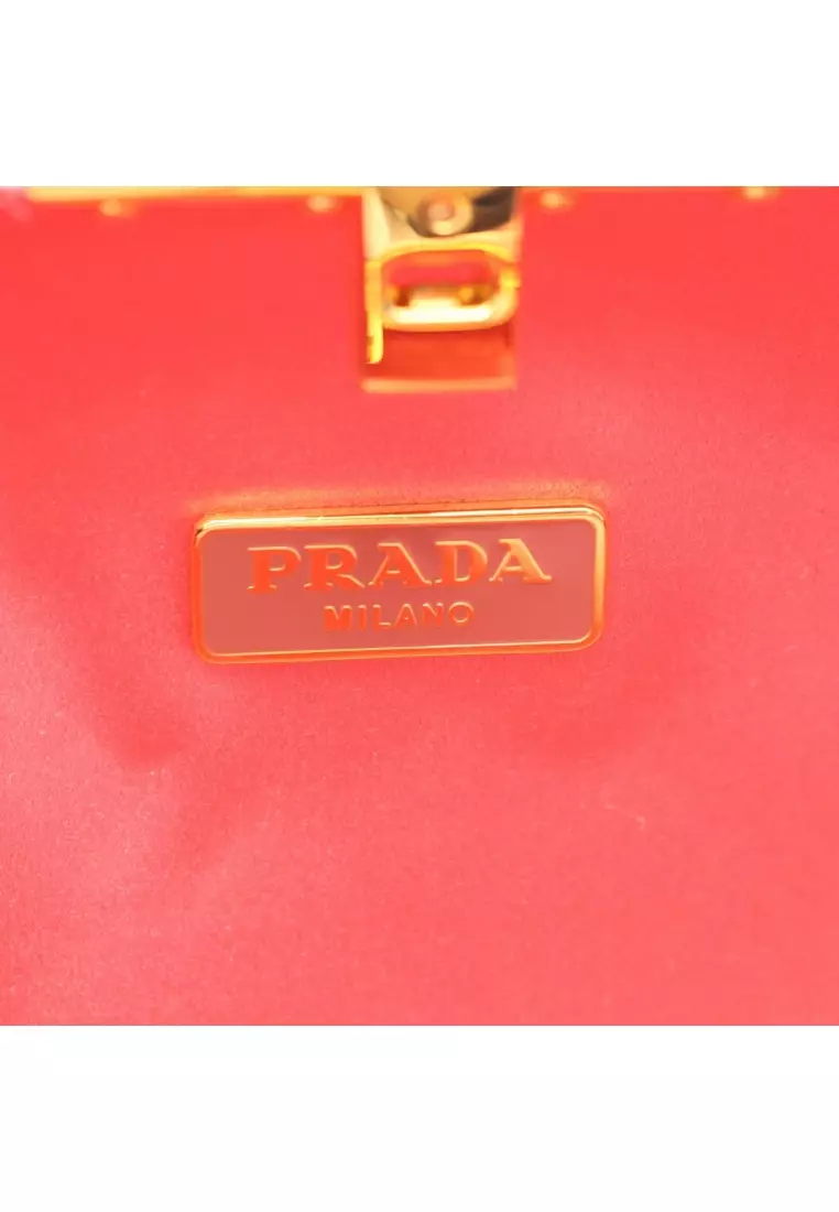 Pre-Loved Prada RASO Clutch bag satin pink