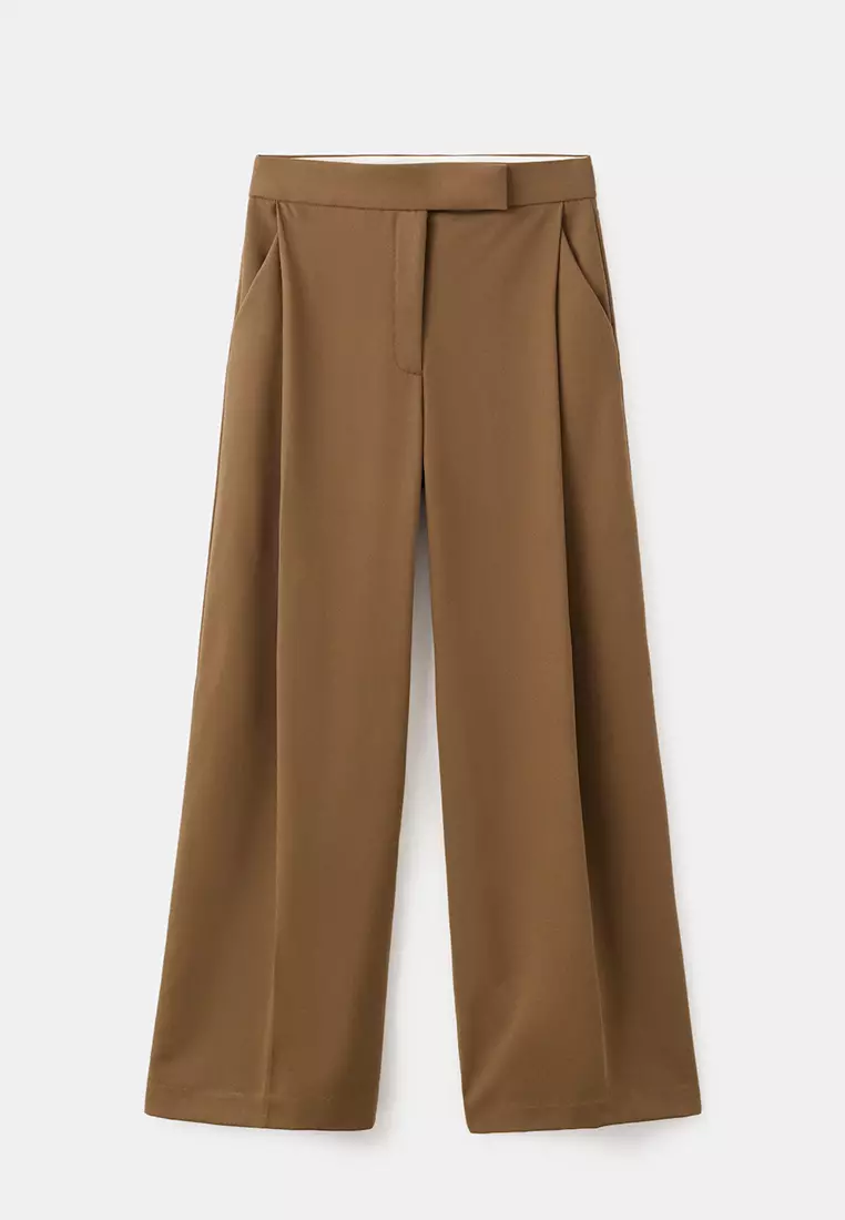 Pleated Wide Leg Trousers