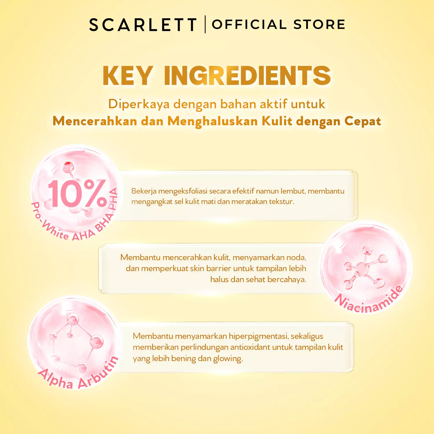 [NEW LAUNCH] SCARLETT Intense Brightening AHA Body Booster 10% AHA BHA PHA PRO-WHITE