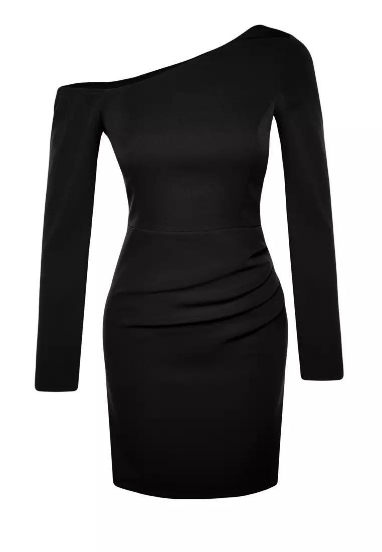 Fitted Long Sleeves Mini Dress