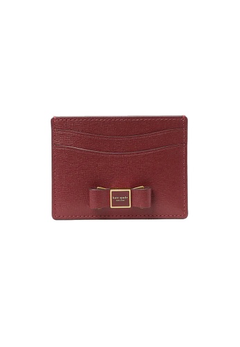 Buy Kate Spade Kate Spade Morgan Bow Embellished Saffiano Leather Card  Holder Autumnal Red k9923 2023 Online | ZALORA Singapore
