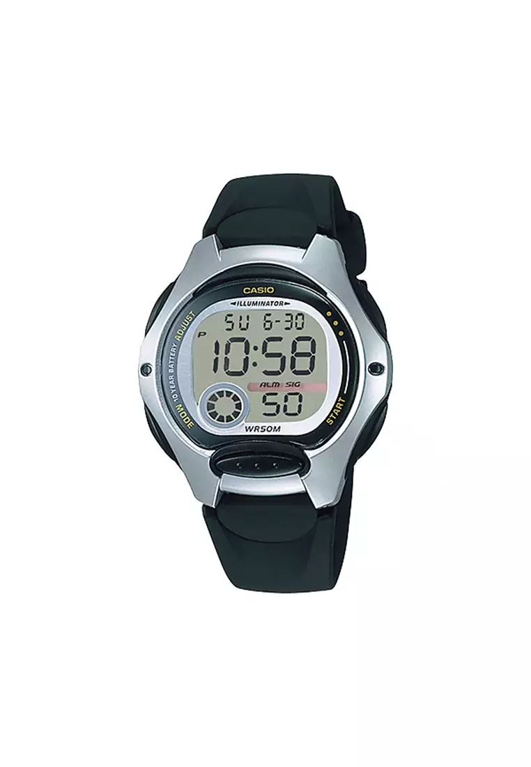 Kid's Digital Watch LW-200-1AV Black Resin Band Kids Watch