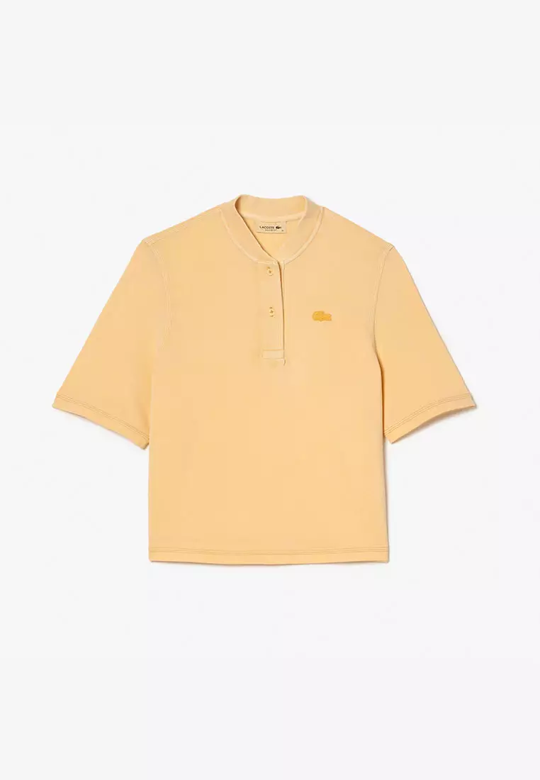 Double Sided Cotton Piqué Oversized Polo Shirt