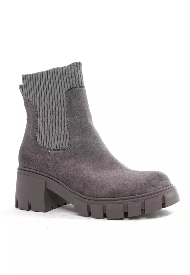 Knitted Stitched Suede Chelsea Boots WTY2030-12
