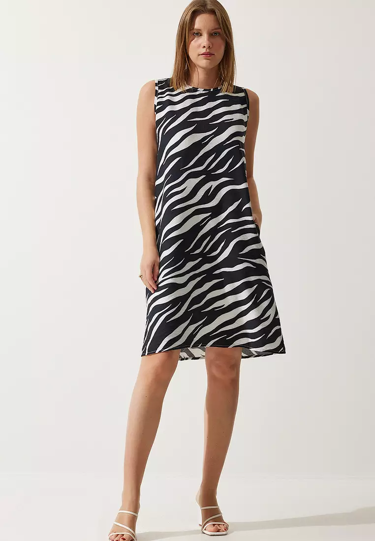 Sleeveless Pattern Mini Dress