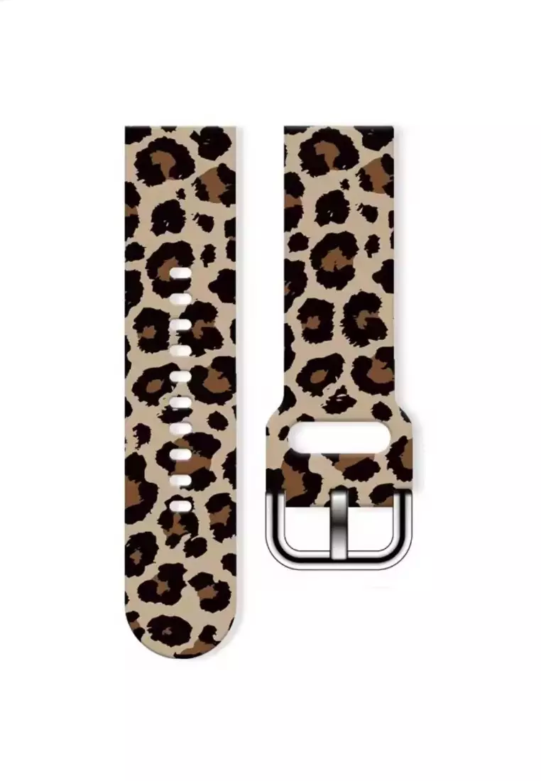 Zalora Special offer - IOS/Android Black SmartWatch with 2 Rubber Straps (Leopard/Grey)